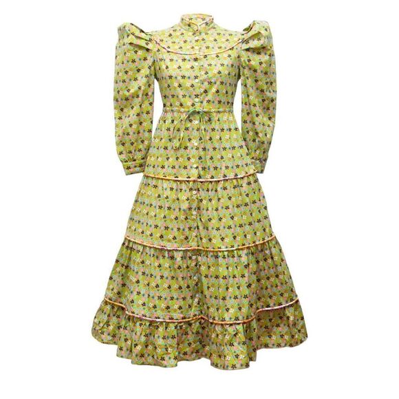 CeliaB Sabina Floral Print Button Down Tiered Dress Multicolor Women's Medium - Picture 1 of 10